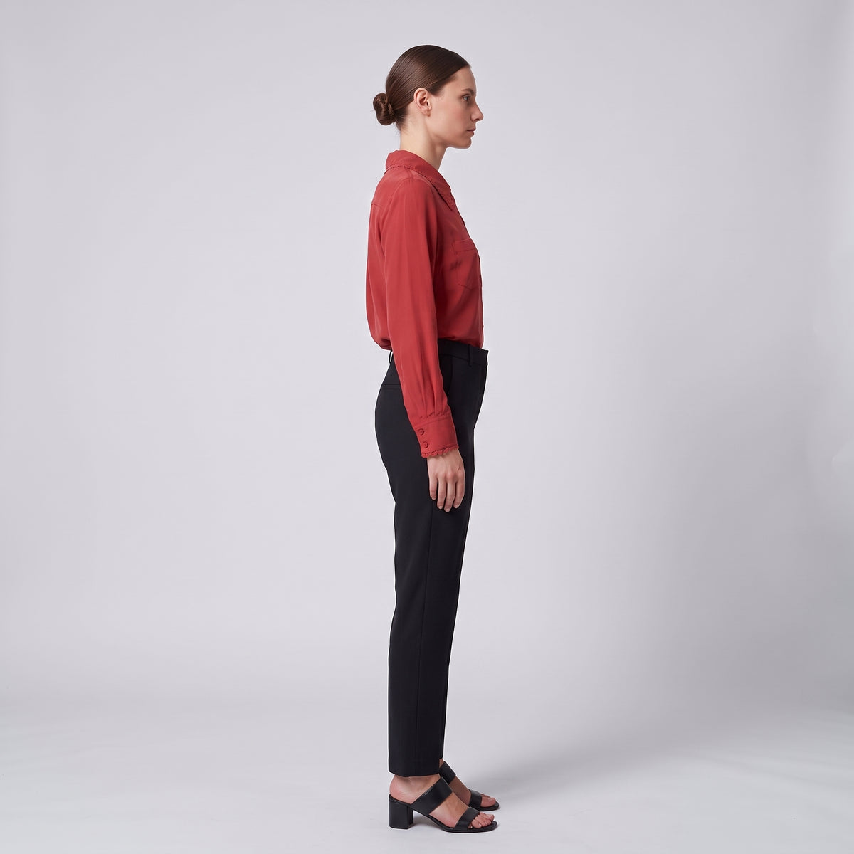 Lace Trimmed Silk Blouse