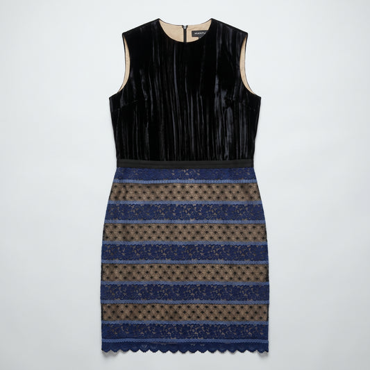 Velvet and Lace Sheath Dress