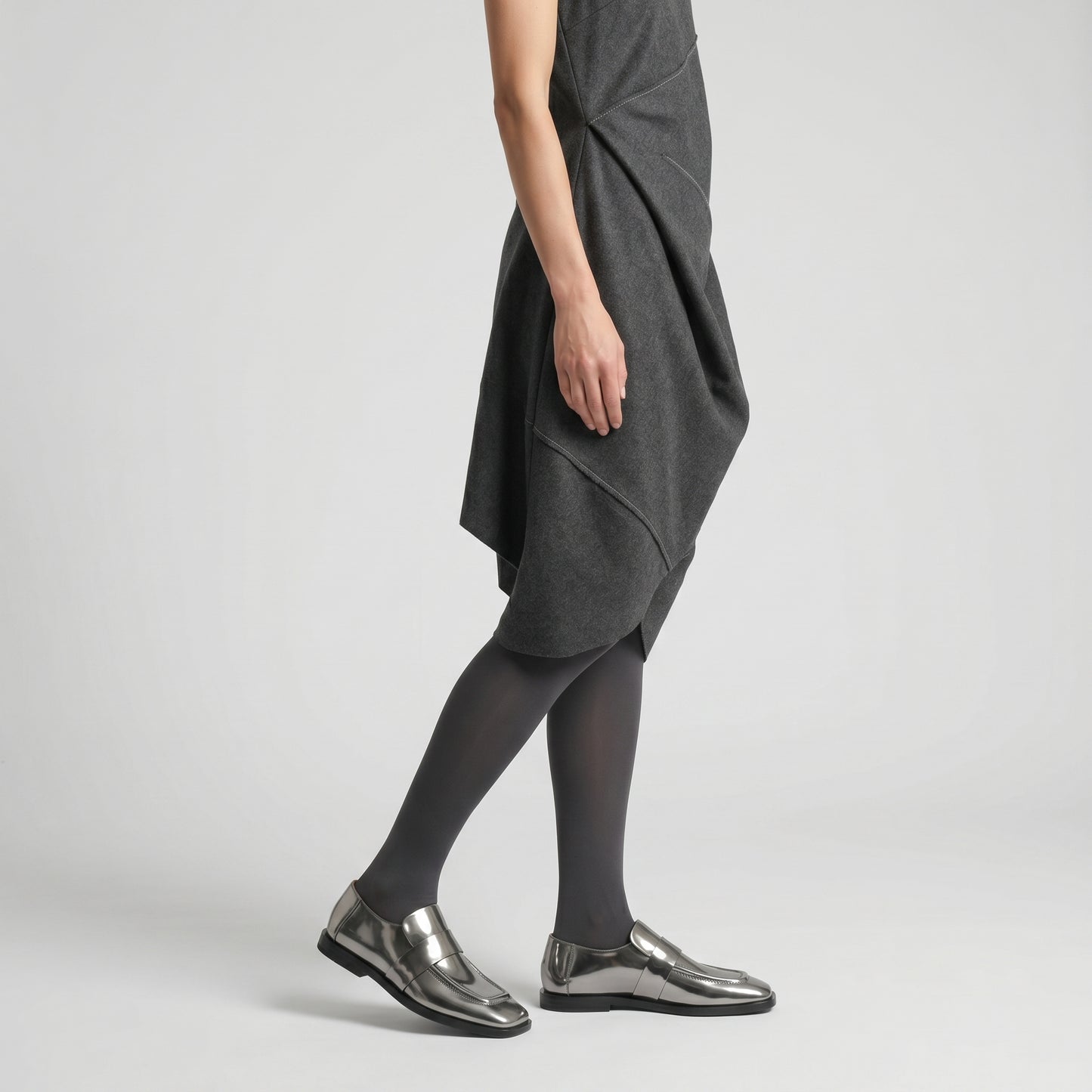 Metallic Square Toe Loafers