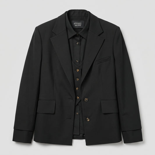 Tailored Layered Black Blazer