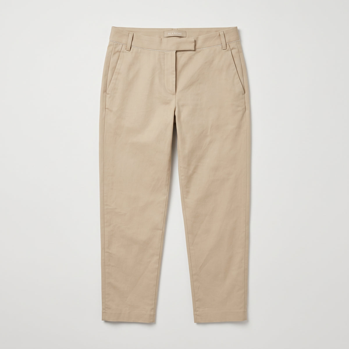 Classic Tailored Beige Chino Trousers