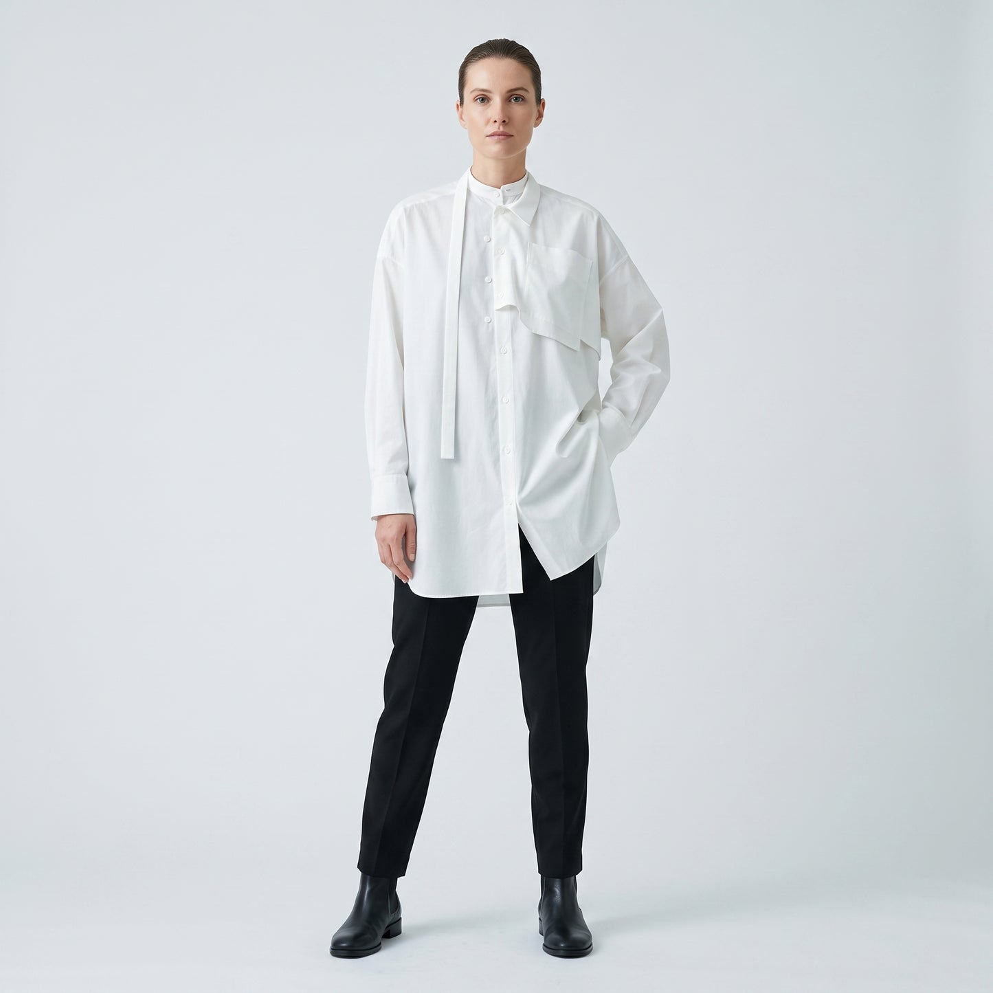 Architectural Asymmetric Cotton Shirt