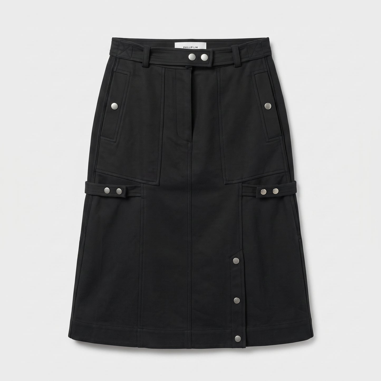 Structured Utility Midi Skirt