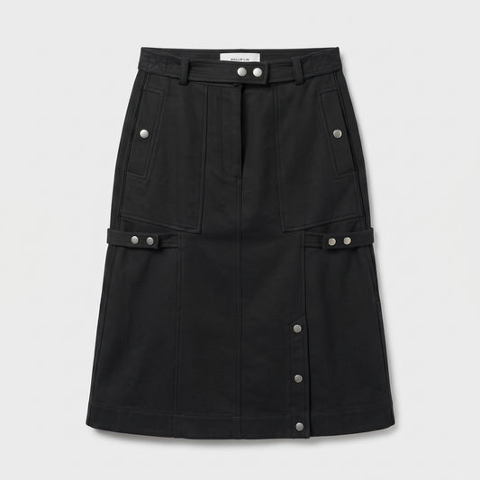 Structured Utility Midi Skirt