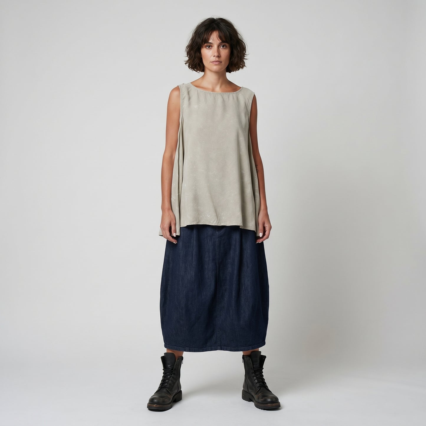 Sleeveless Flared Trapeze Top
