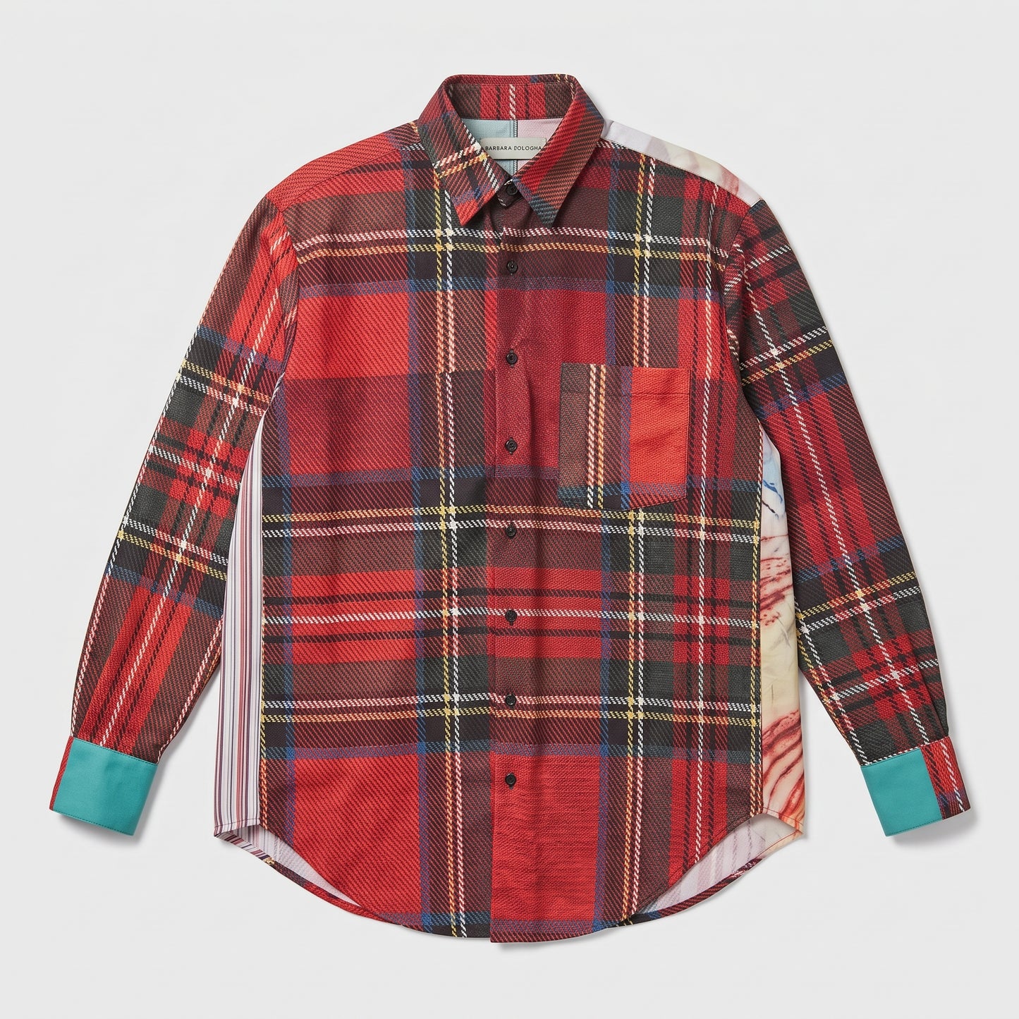 Patchwork Tartan Button Down Shirt