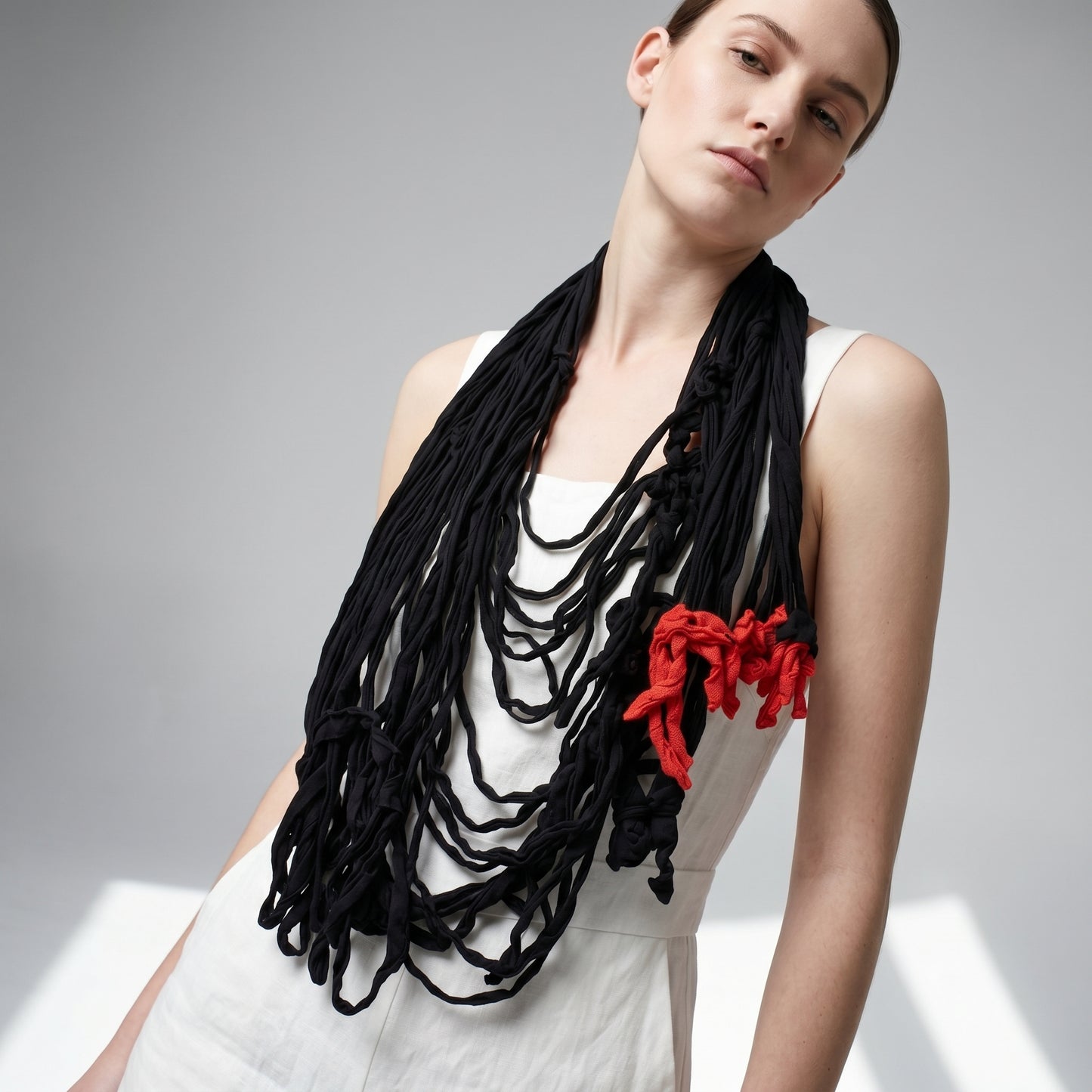 Artisan Contrast Fringe Necklace