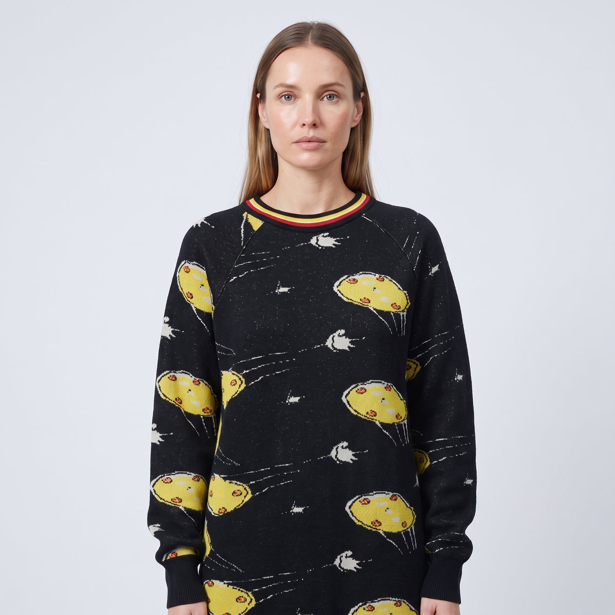 Whimsical Space Pattern Knit Dress