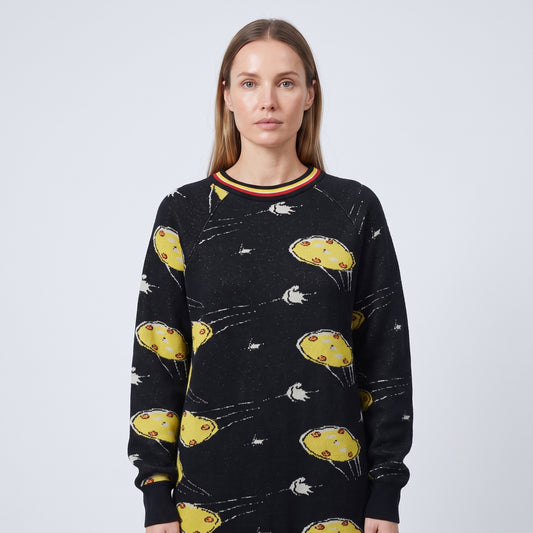 Whimsical Space Pattern Knit Dress