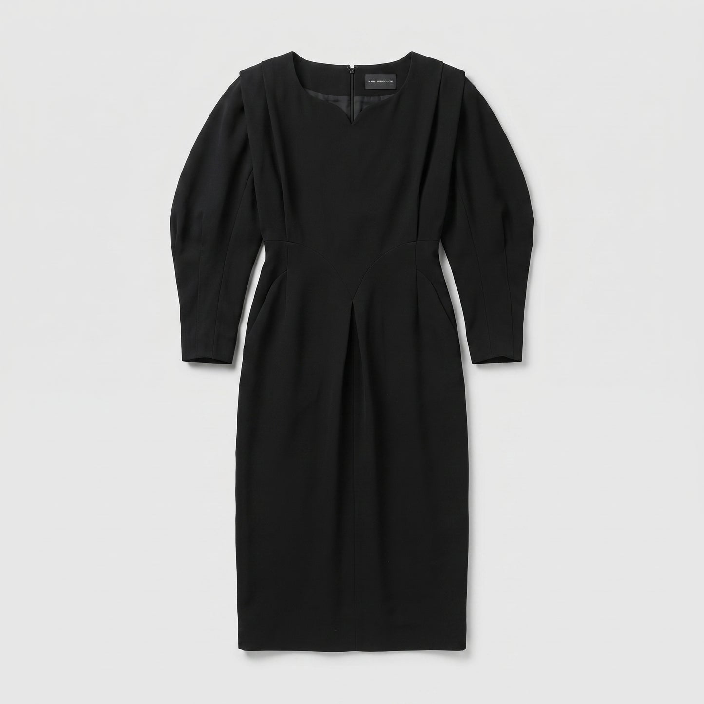 Structured Black Midi Dress