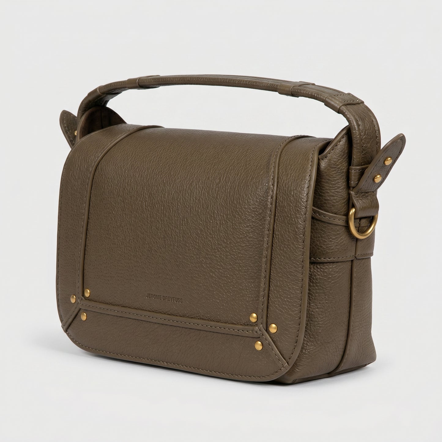 Structured Grained Leather Satchel