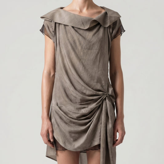 Draped Asymmetric Knot Sleeveless Top