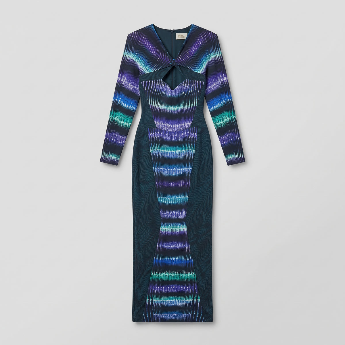 Abstract Print Cutout Midi Dress