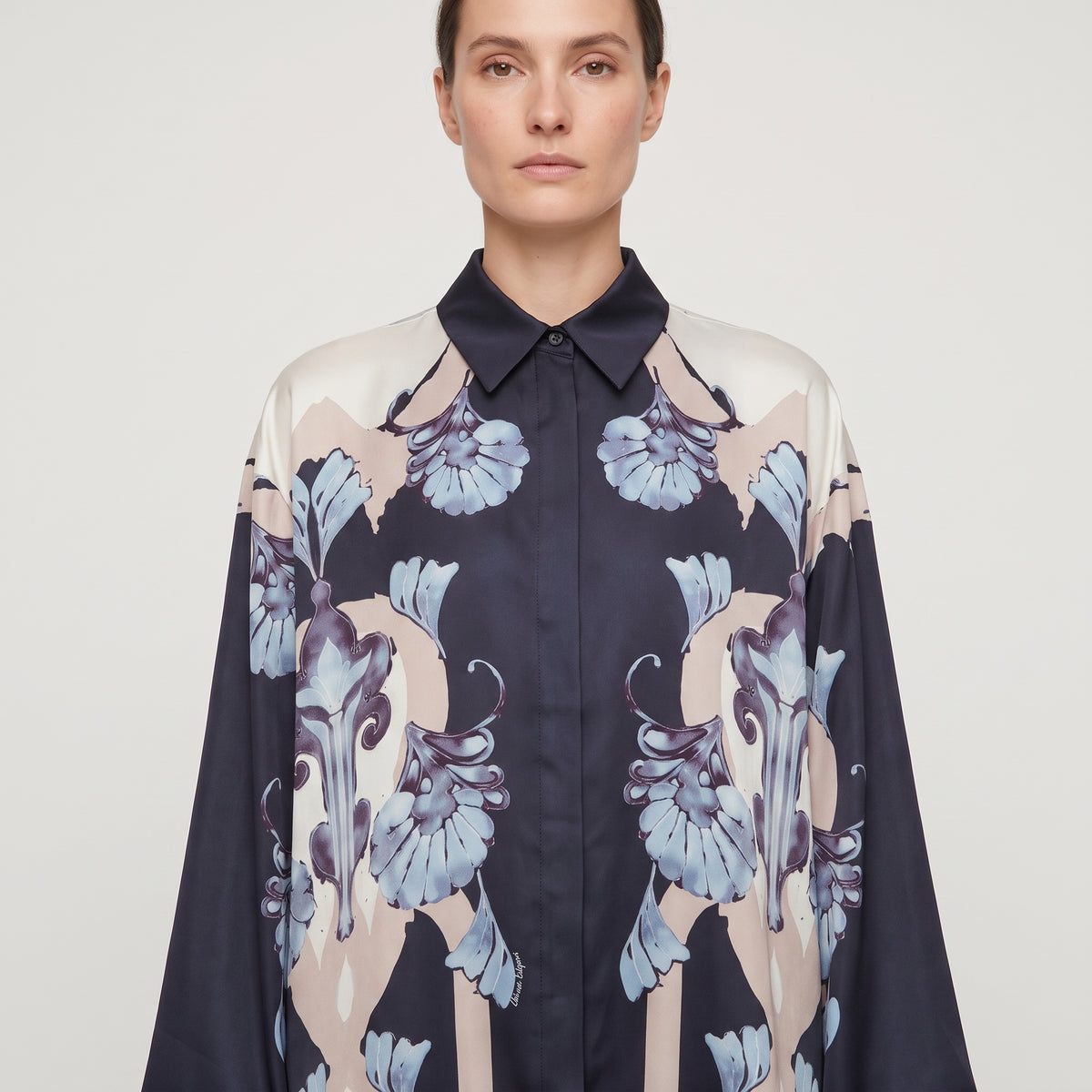 Abstract Print Oversized Shirt