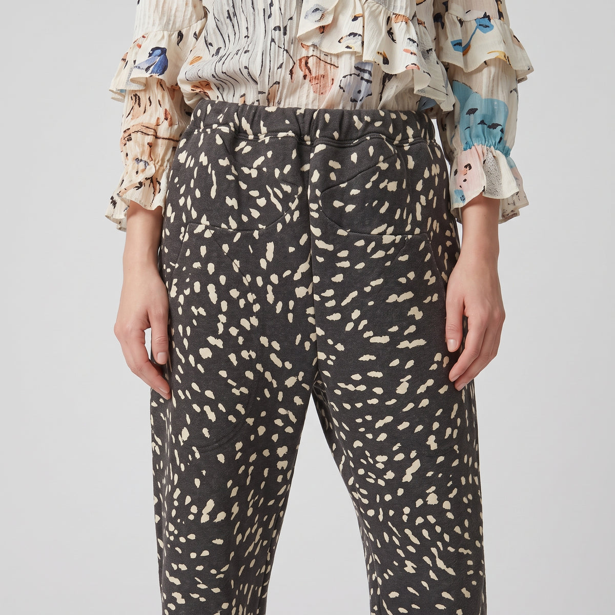 Abstract Print Cotton Joggers
