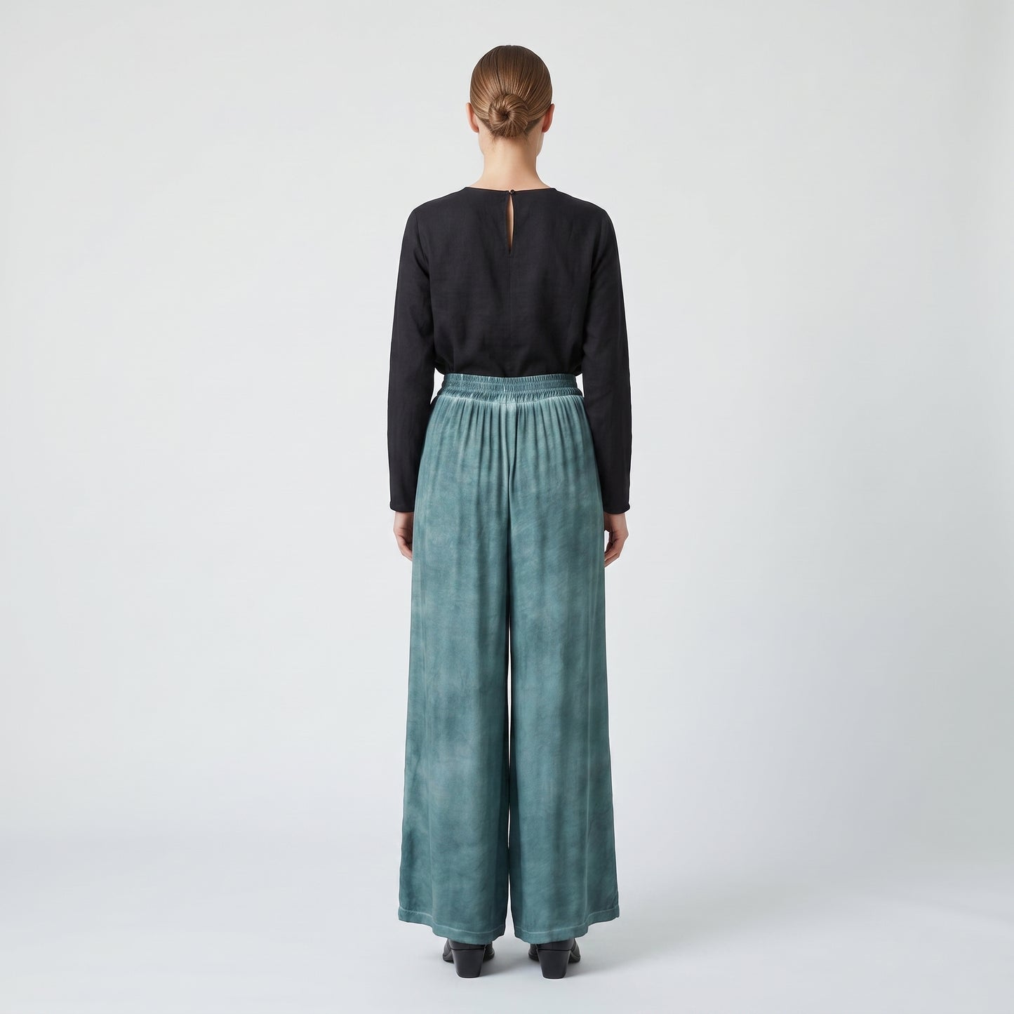 Pleated Wide-Leg Ombre Trousers