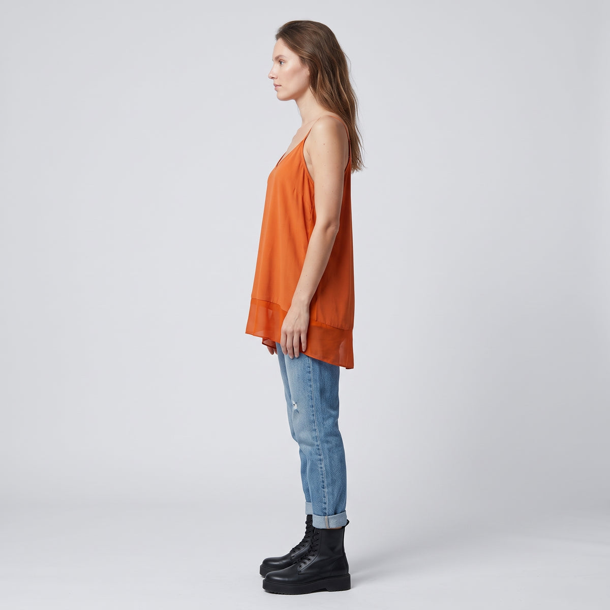 Vibrant Orange Spaghetti Strap Camisole