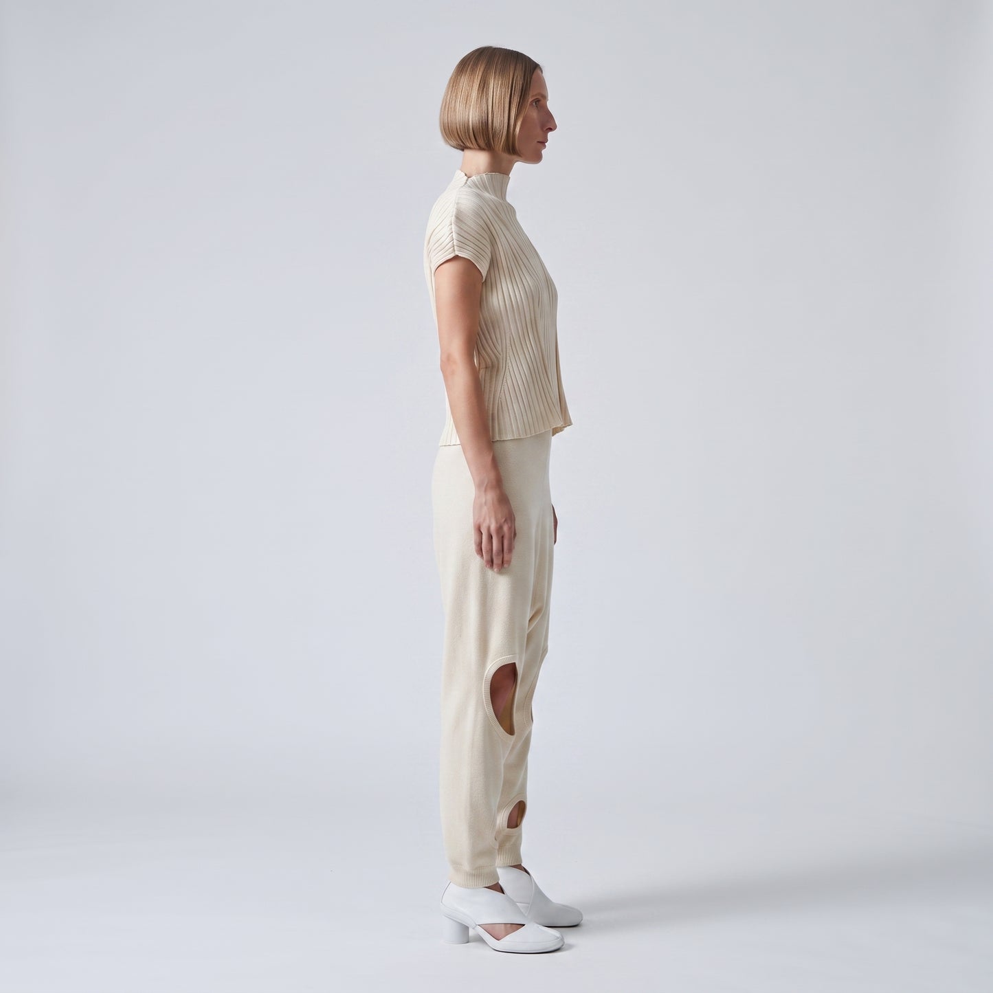 Abstract Cutout Knit Trousers