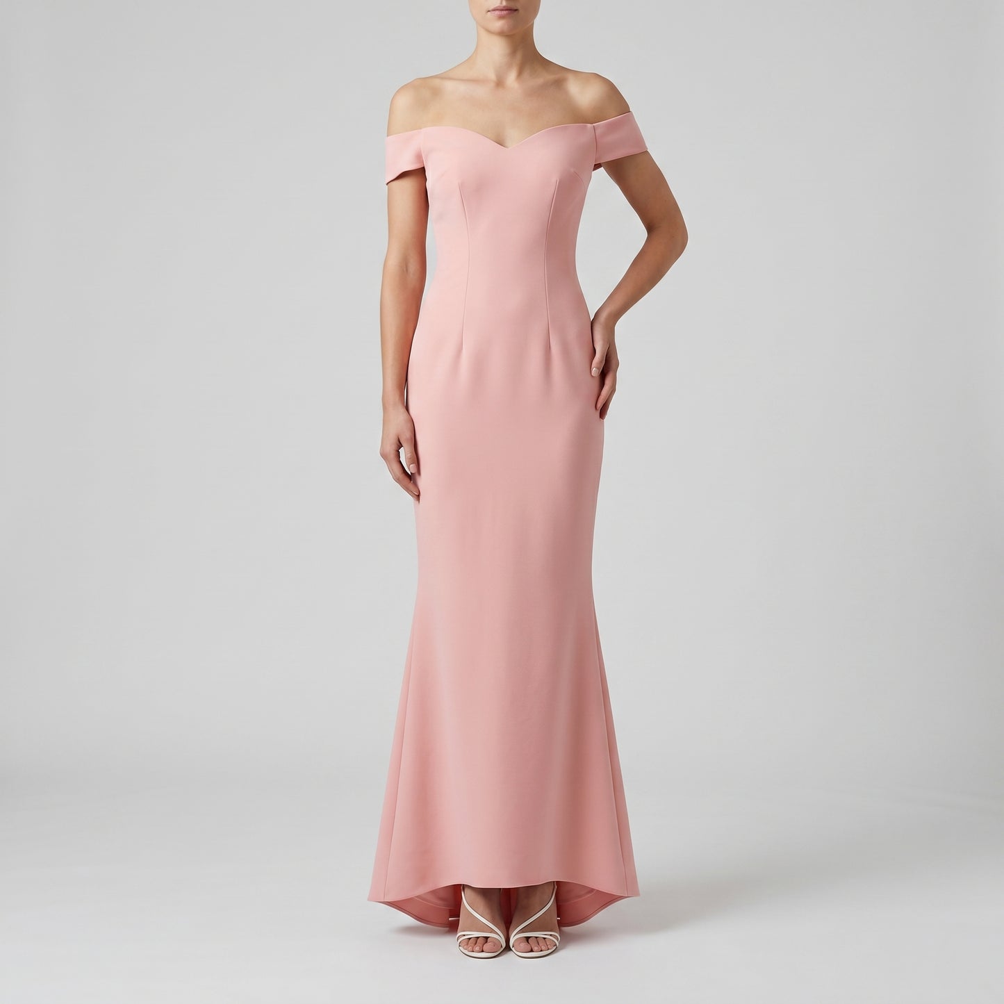 Off-The-Shoulder Crepe Mermaid Gown