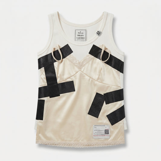 Layered Satin Graphic Tank Top