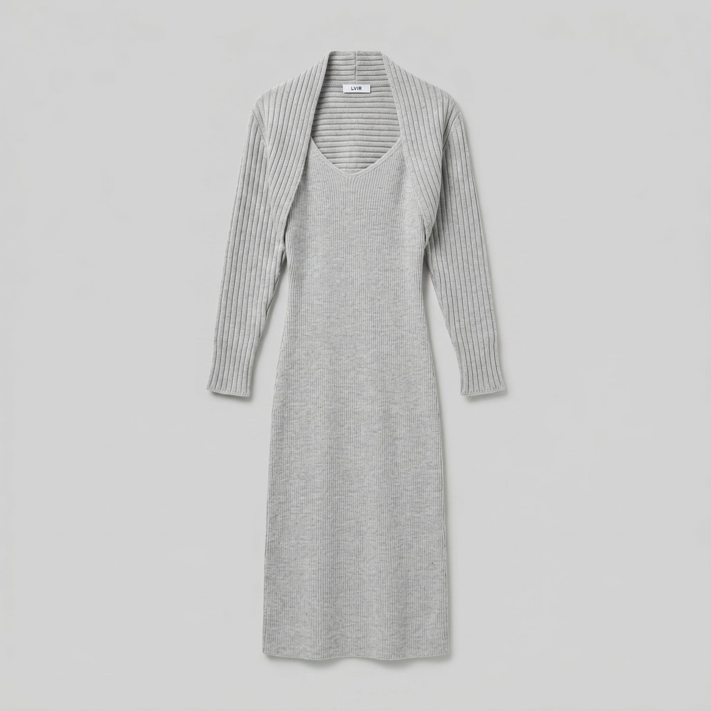 Ribbed Knit Midi Dress Set