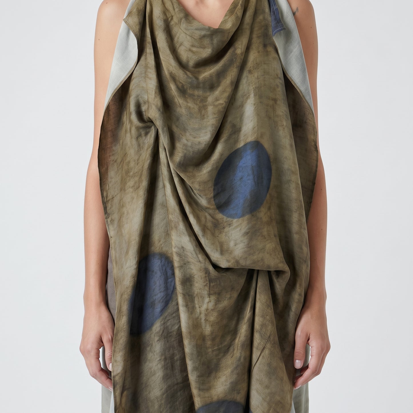 Draped Abstract Print Top
