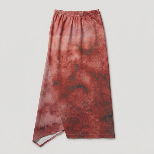 Abstract Printed Asymmetric Skirt