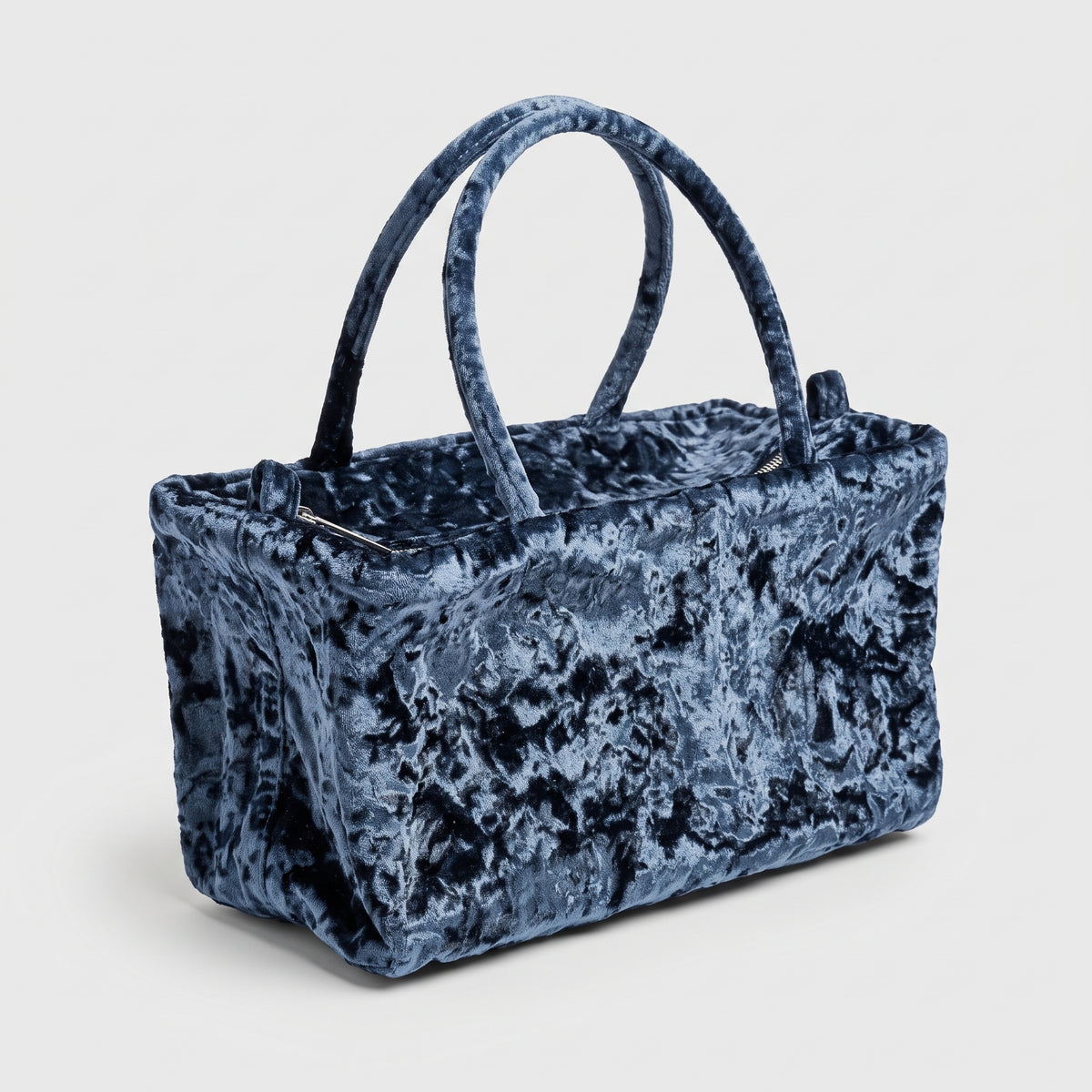 Crushed Velvet Top Handle Bag