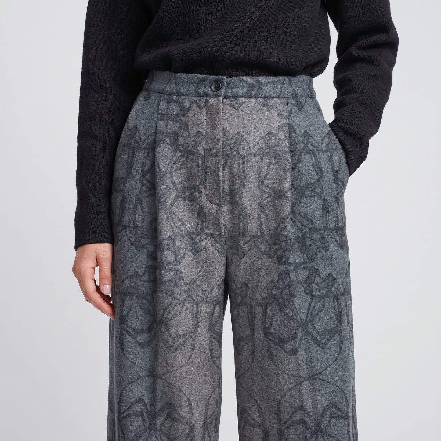 Graphic Print Tailored Trousers
