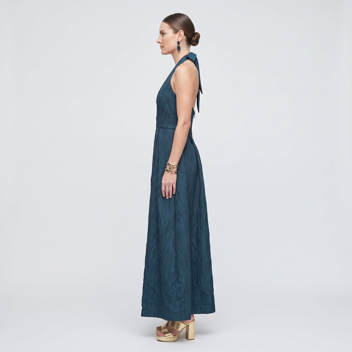 Textured Halter Neck Culotte Jumpsuit