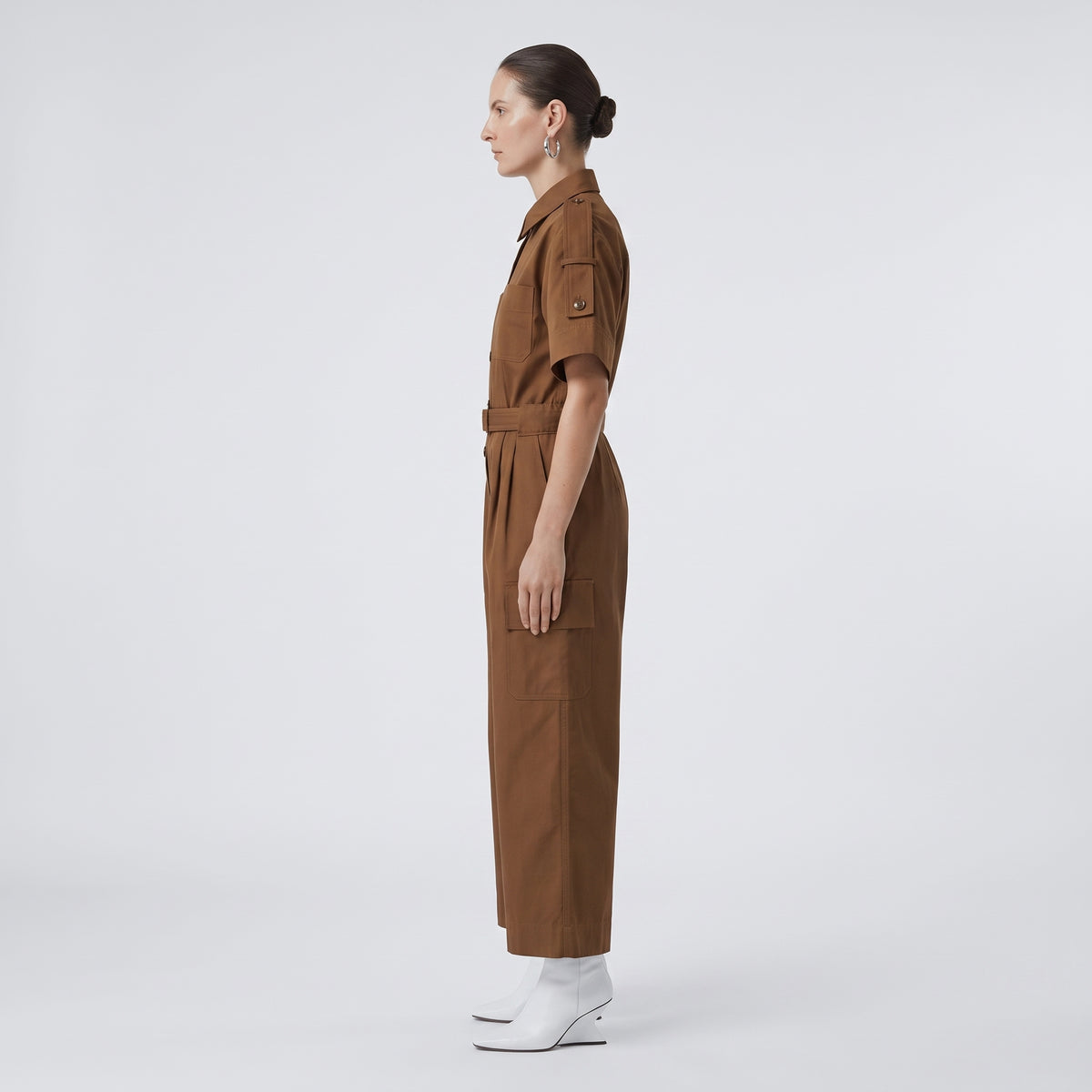 Utility Belted Cotton Jumpsuit
