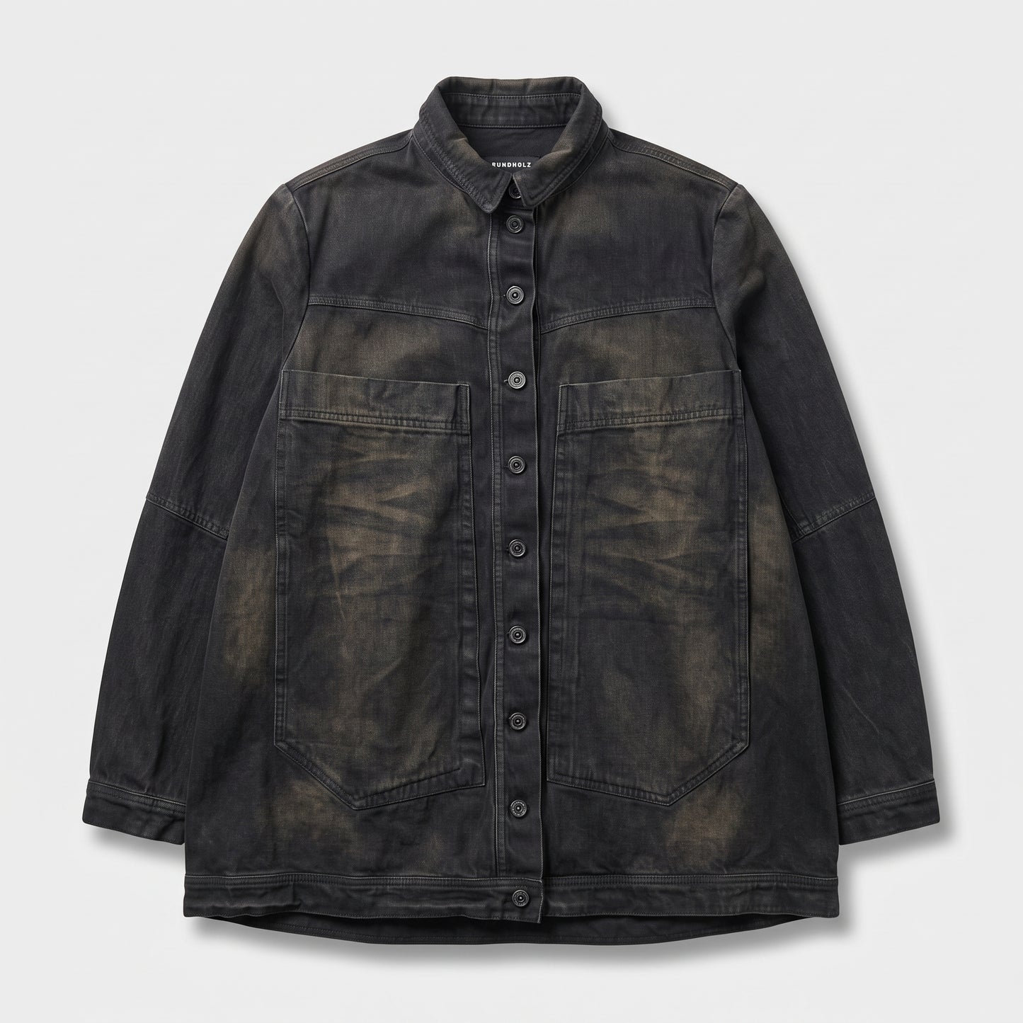 Distressed Washed Denim Overshirt