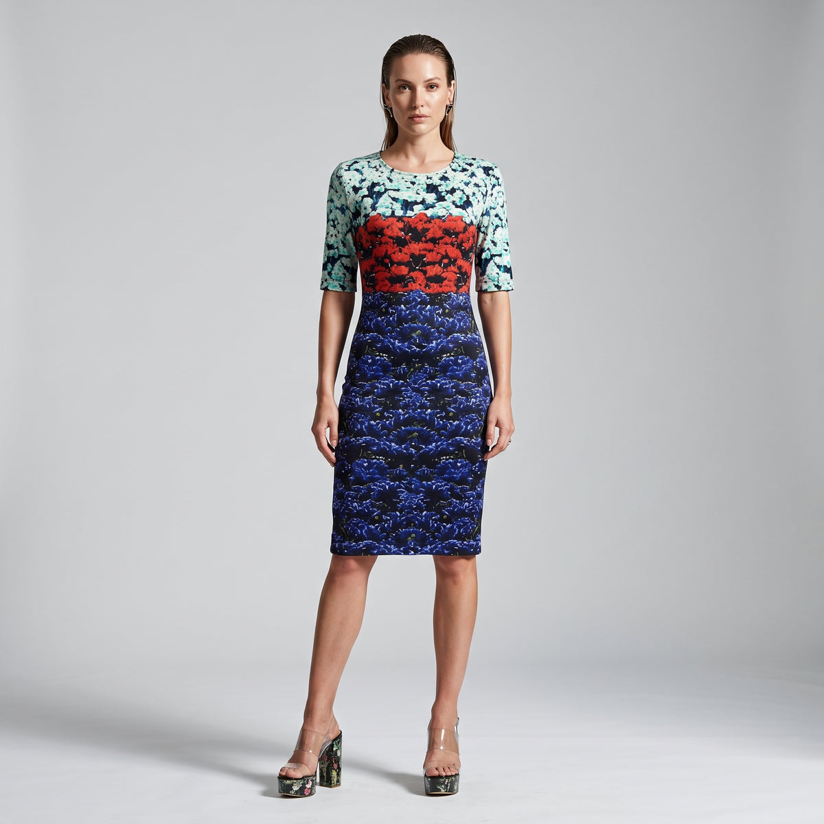 Vibrant Floral Print Mini Dress