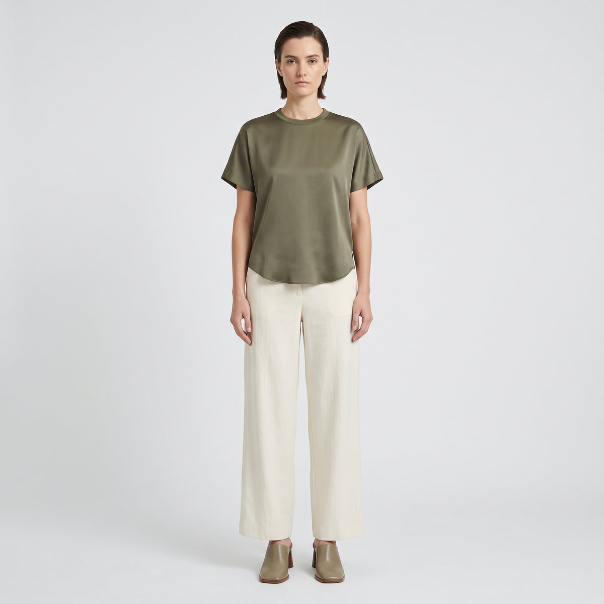 Minimalist Olive Crewneck Tee