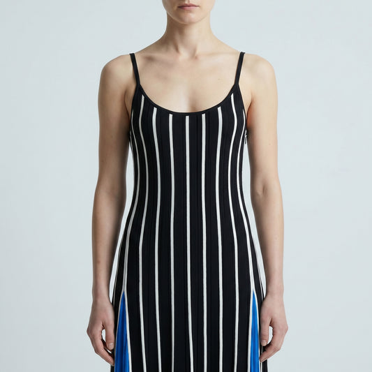 Striped Knit A-Line Dress