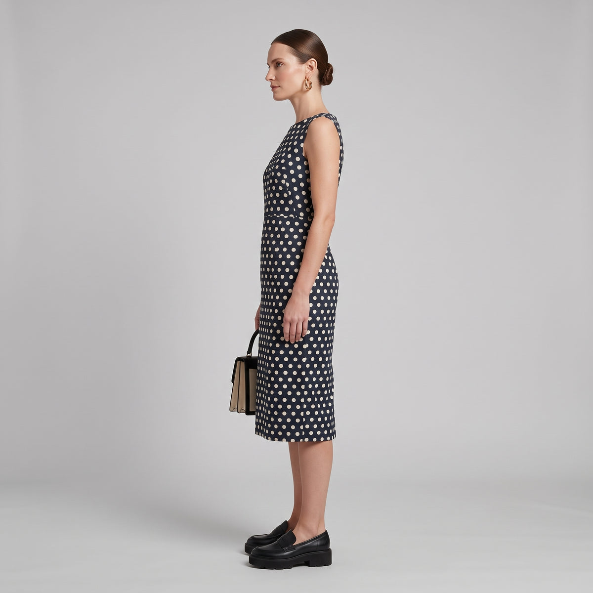 Polka Dot Sleeveless Sheath Dress