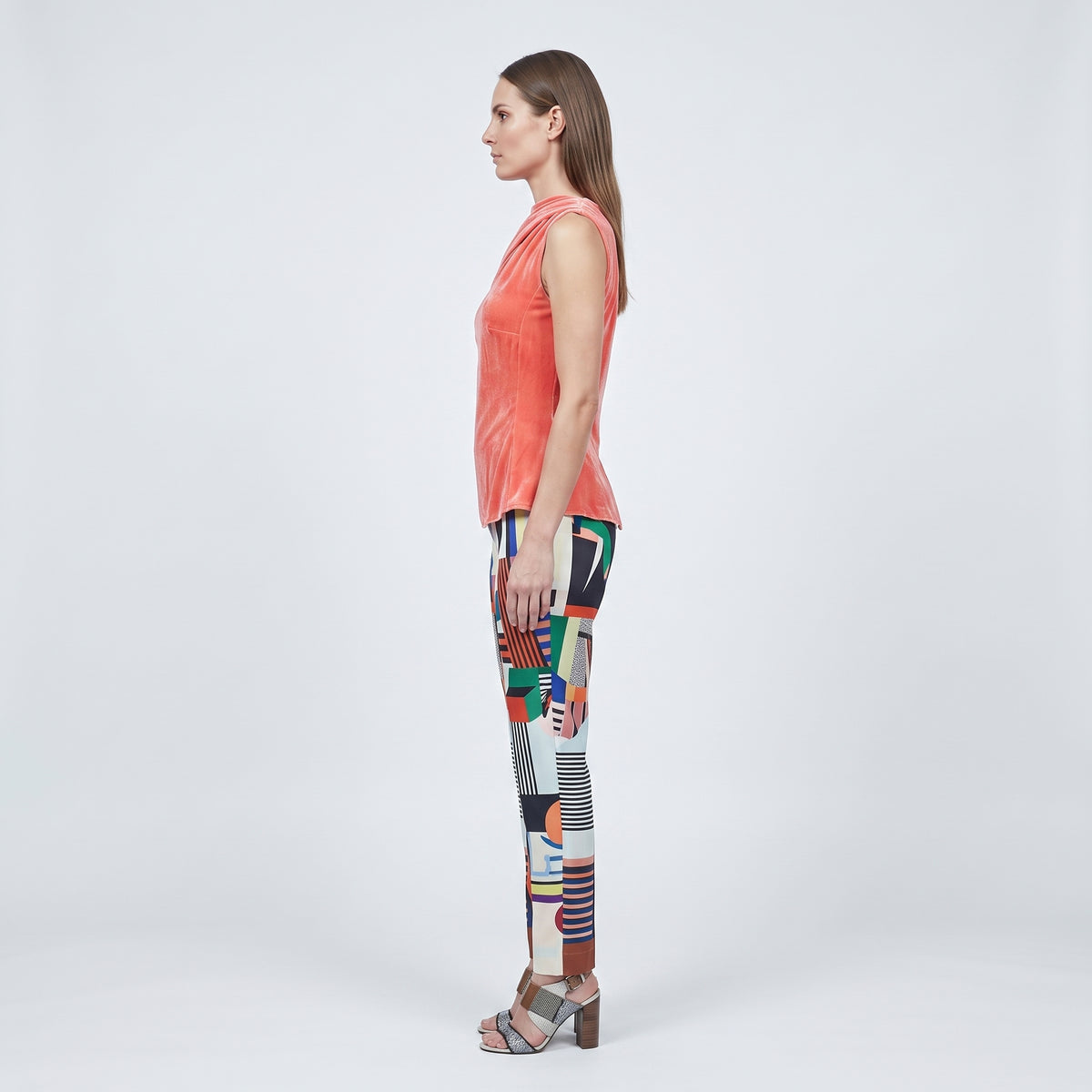 Asymmetric Draped Velvet Top