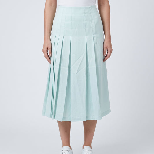 Pleated High-Waisted Pastel Skirt