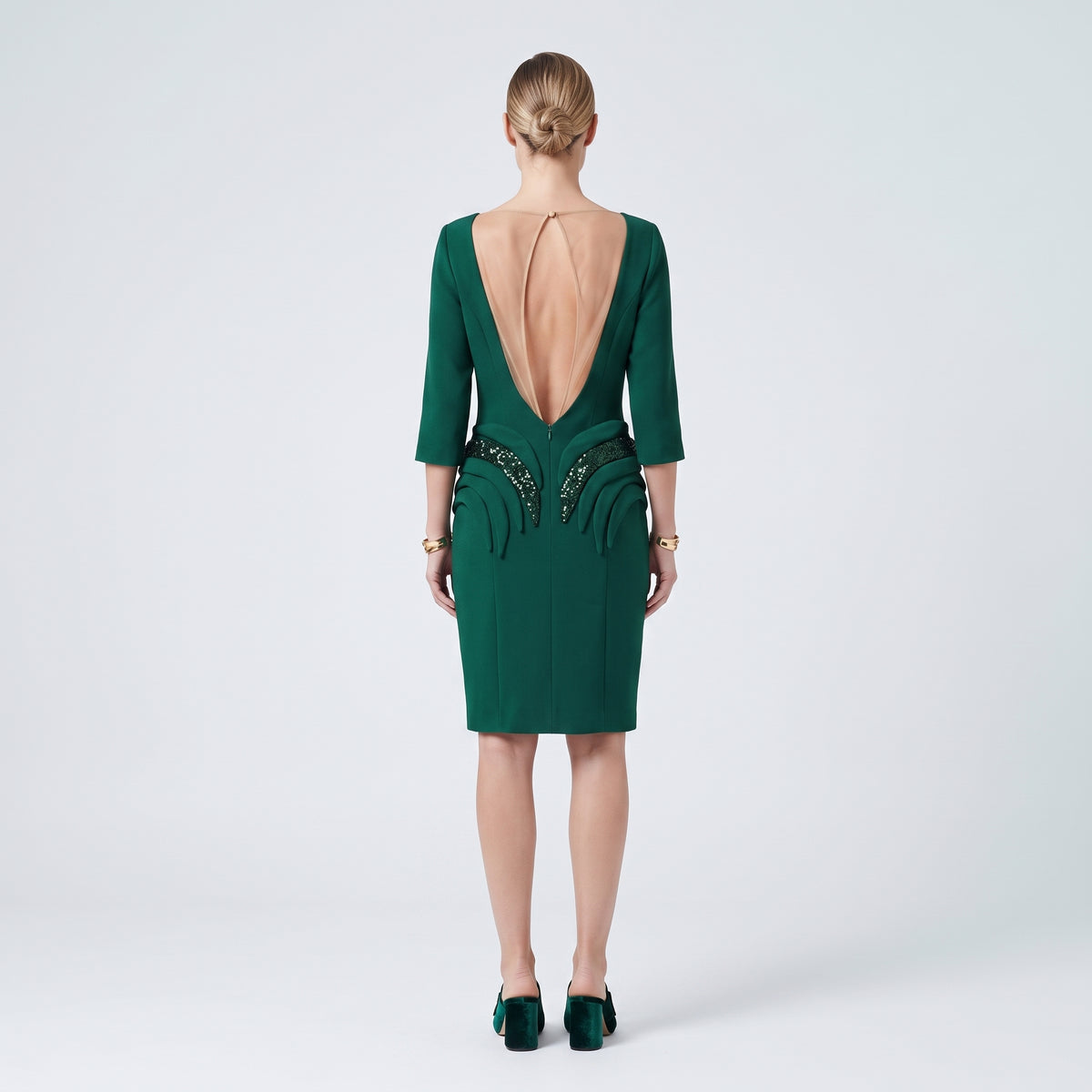 Emerald Green Tailored Sheath Dress