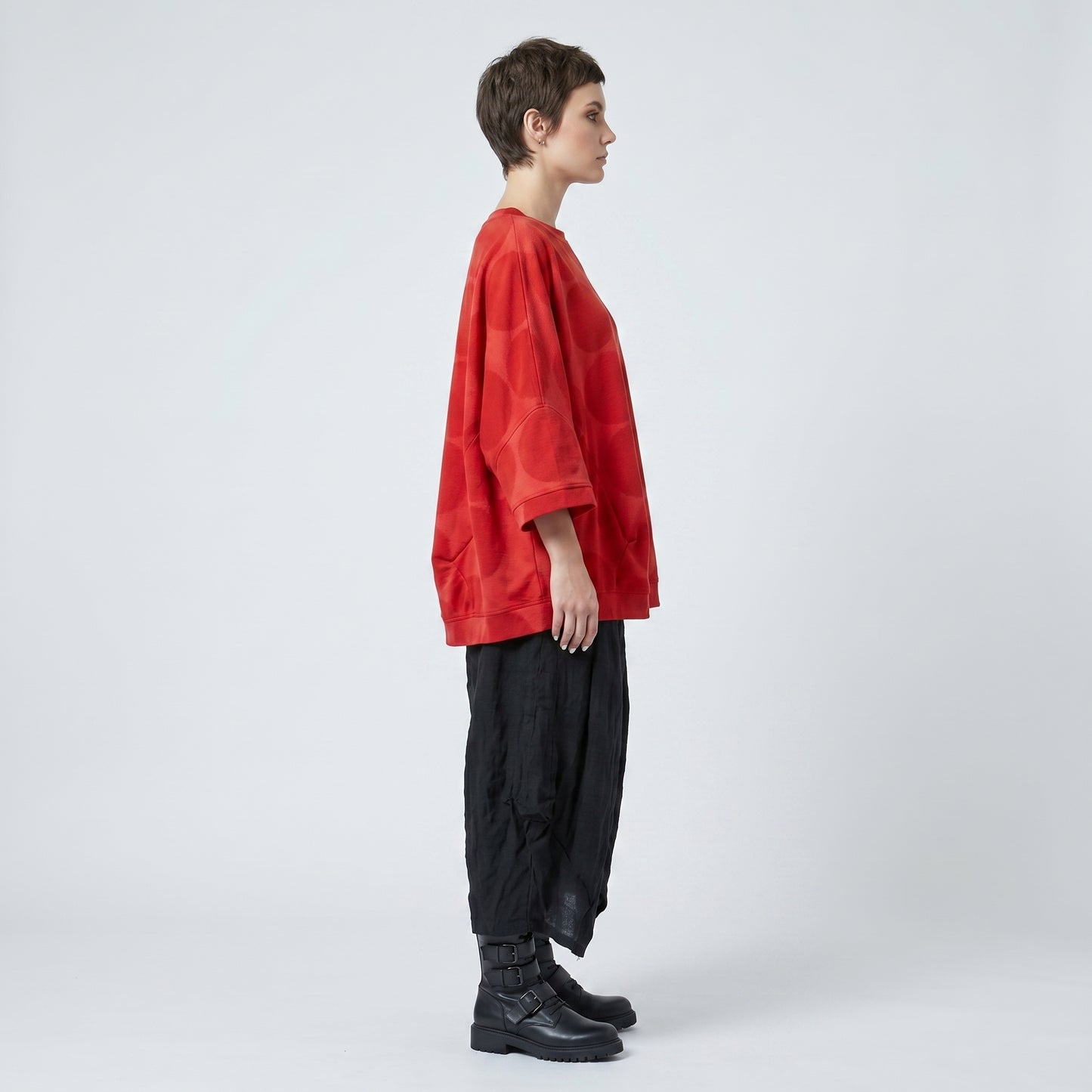 Red Polka Dot Oversized Top