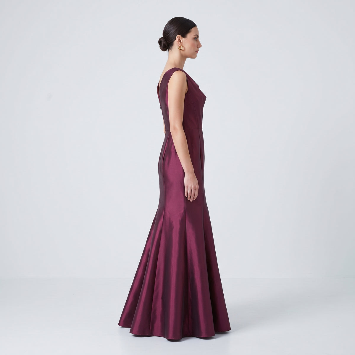 Magenta Silk Mermaid Gown