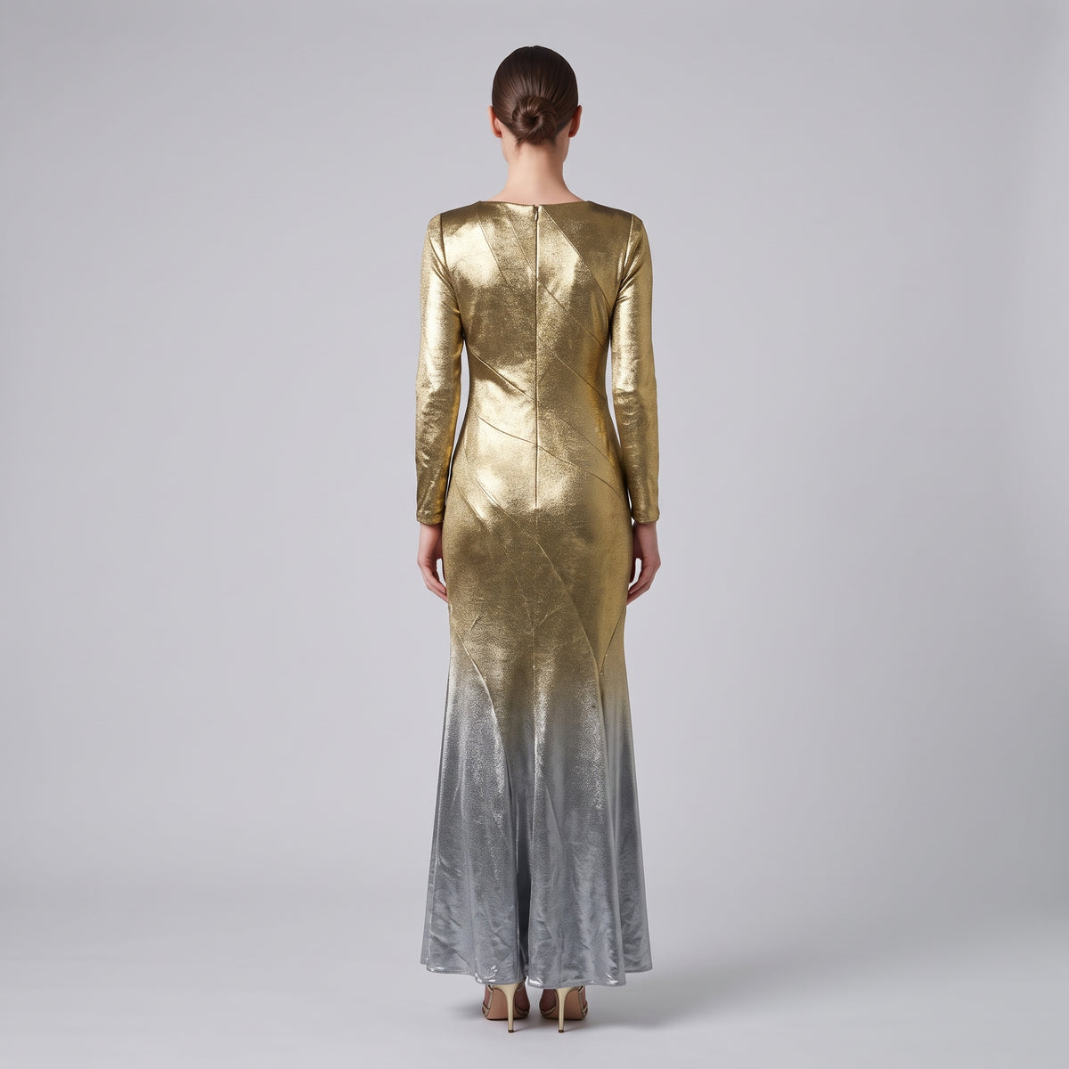 Metallic Ombre Mermaid Gown