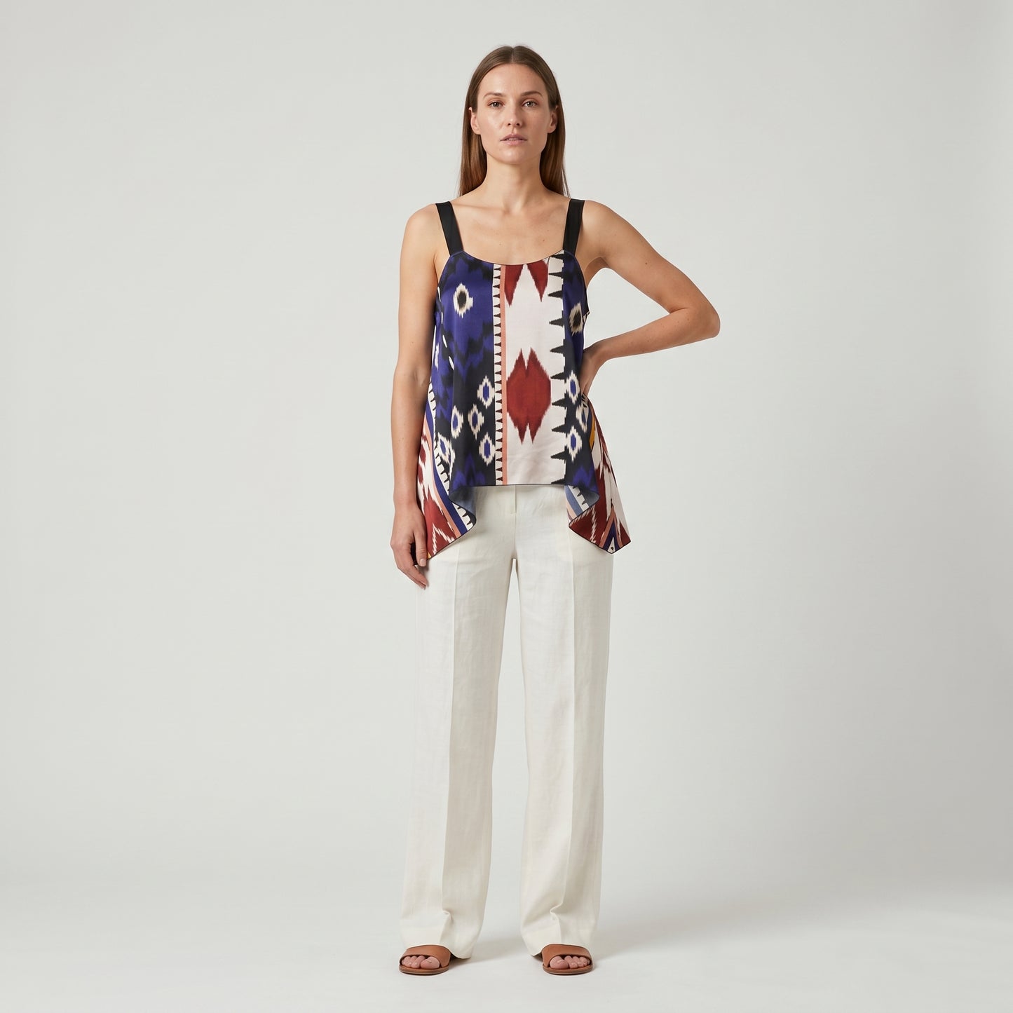 Ikat Print Silk Camisole
