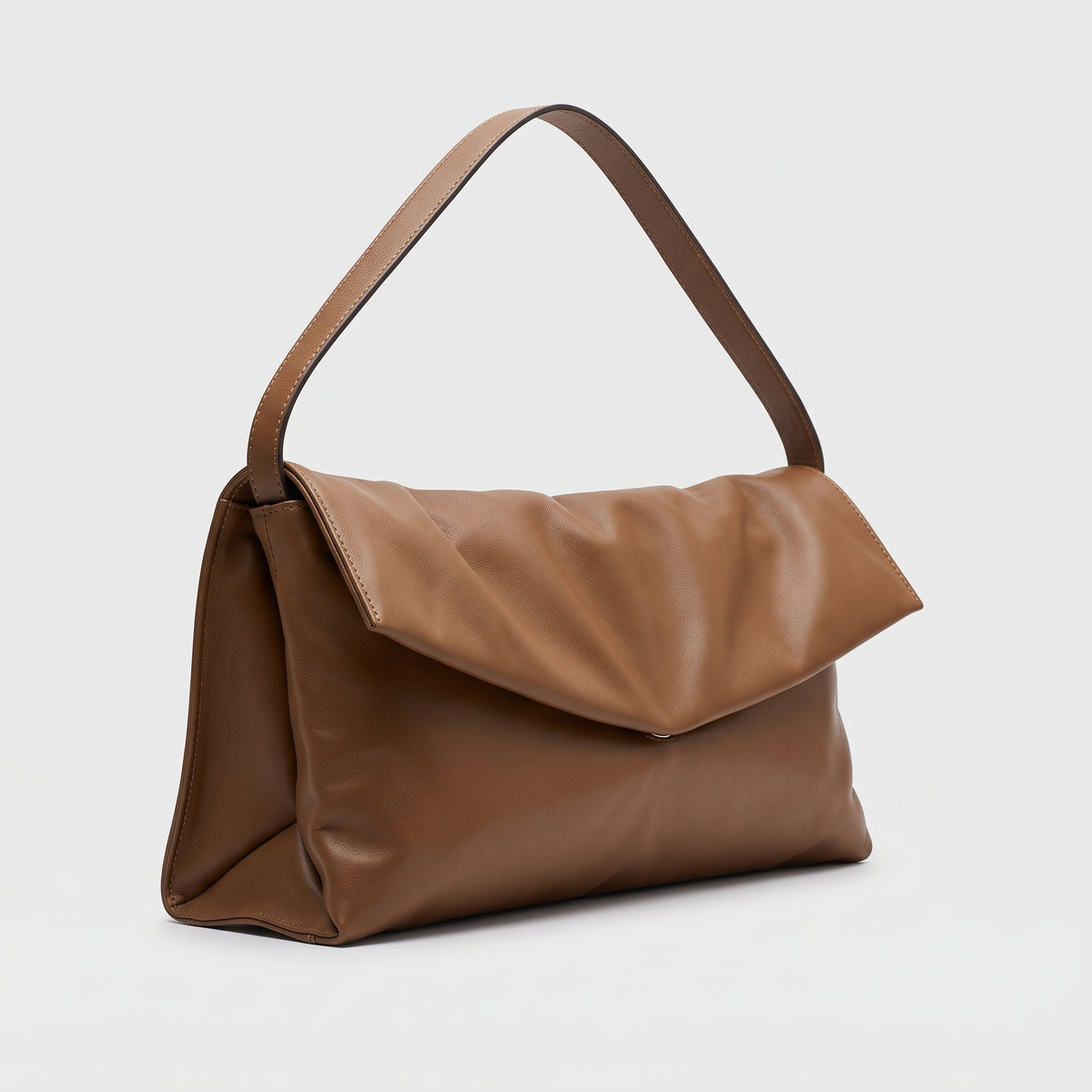 Foldover Leather Shoulder Bag