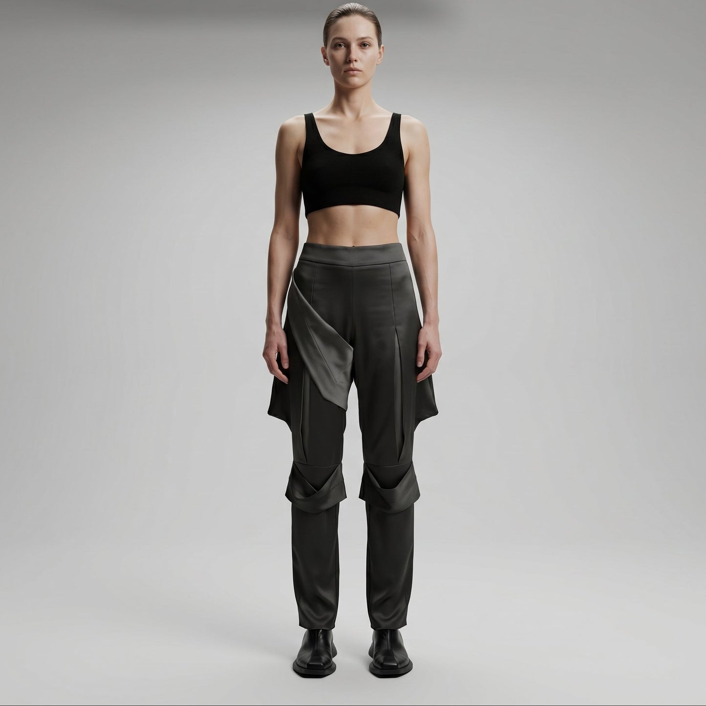 Architectural Satin Tailored Trousers