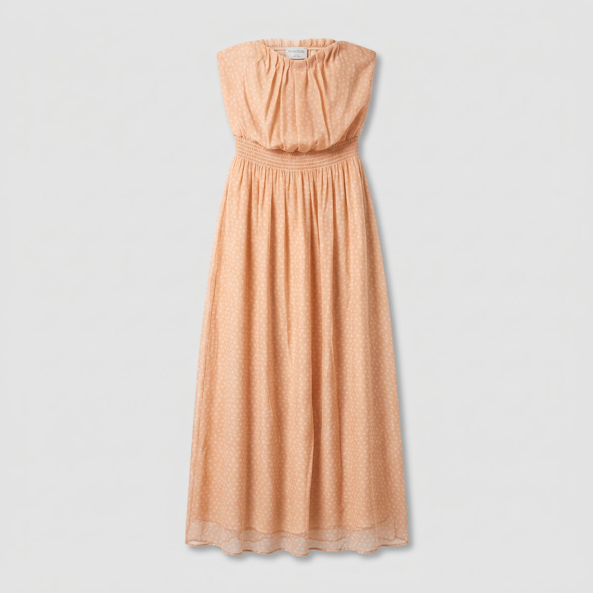 Strapless Gathered Midi Dress