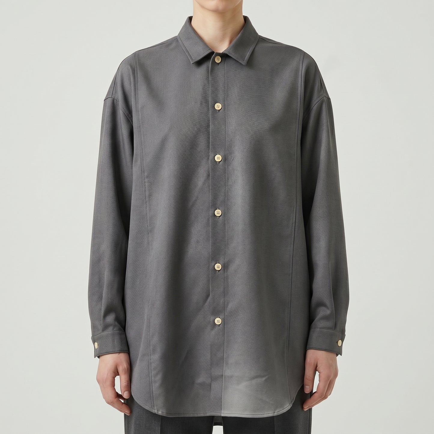 Minimalist Grey Button Down Shirt