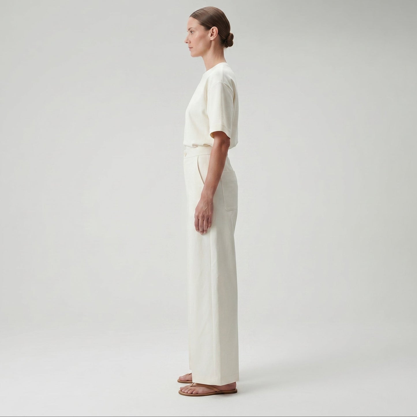 High-Waisted Tailored Wide Trousers