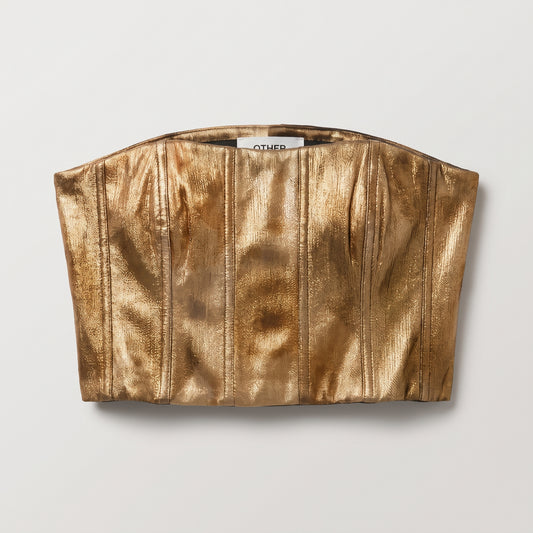 Metallic Gold Structured Corset Top