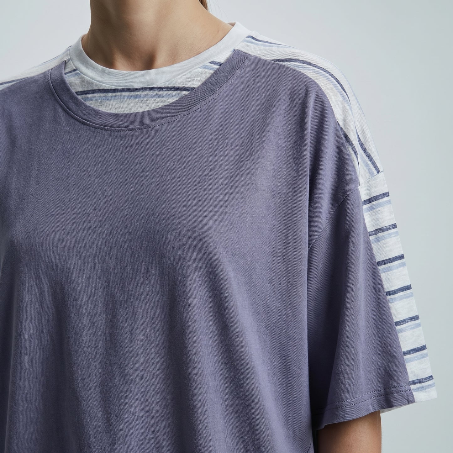 Layered Oversized Striped T-Shirt